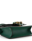 Dollar Calfskin Crystal Mini Dionysus Top Handle Bag Emerald
