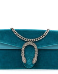 Velvet Super Mini Dionysus Shoulder Bag Pavone Cyan