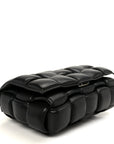 Nappa Maxi Intreccio Padded Cassette Crossbody Bag Black