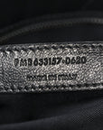 Crinkled Calfskin Matelasse Monogram Large Niki Chain Satchel Black
