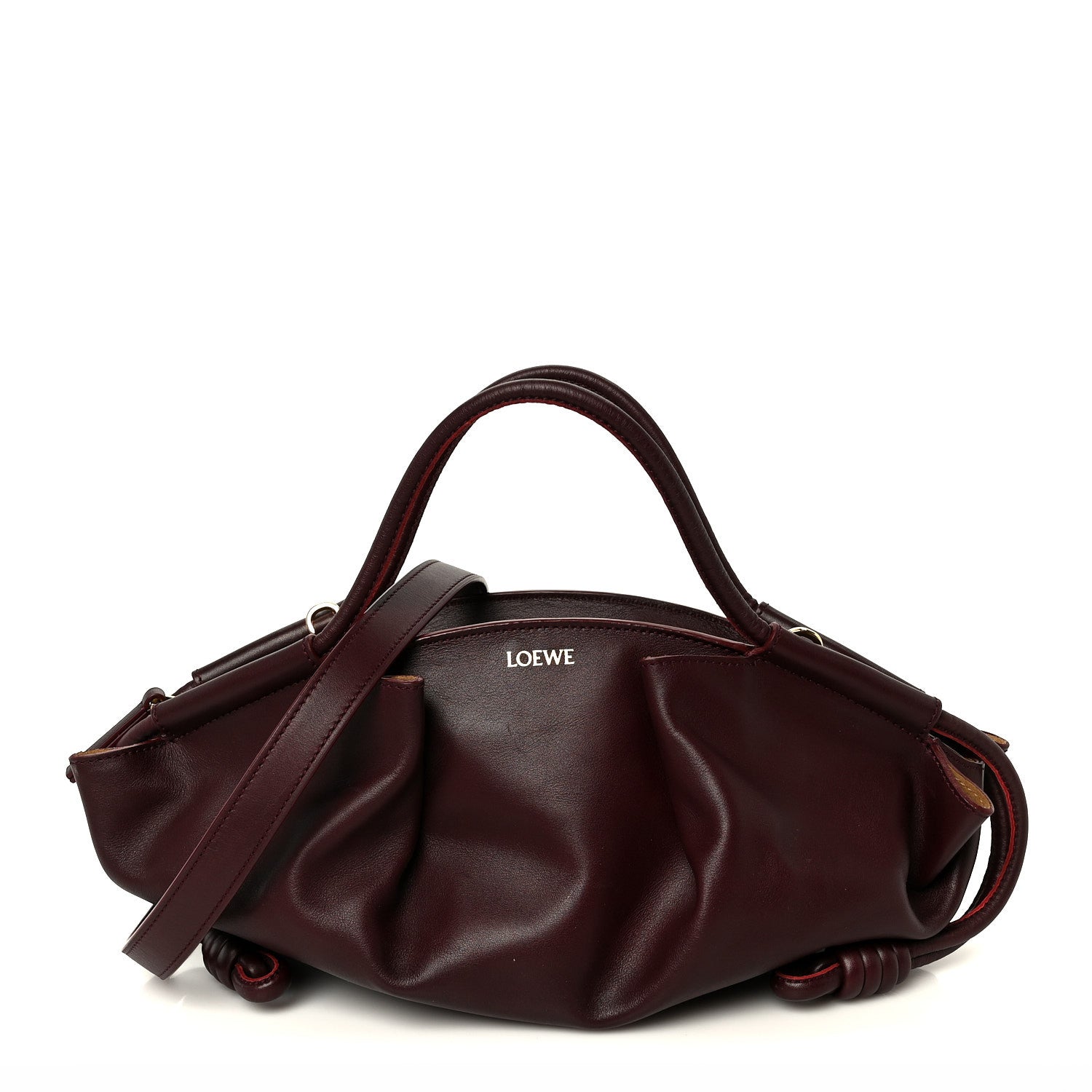 Shiny Nappa Calfskin Small Paseo Bag Burgundy