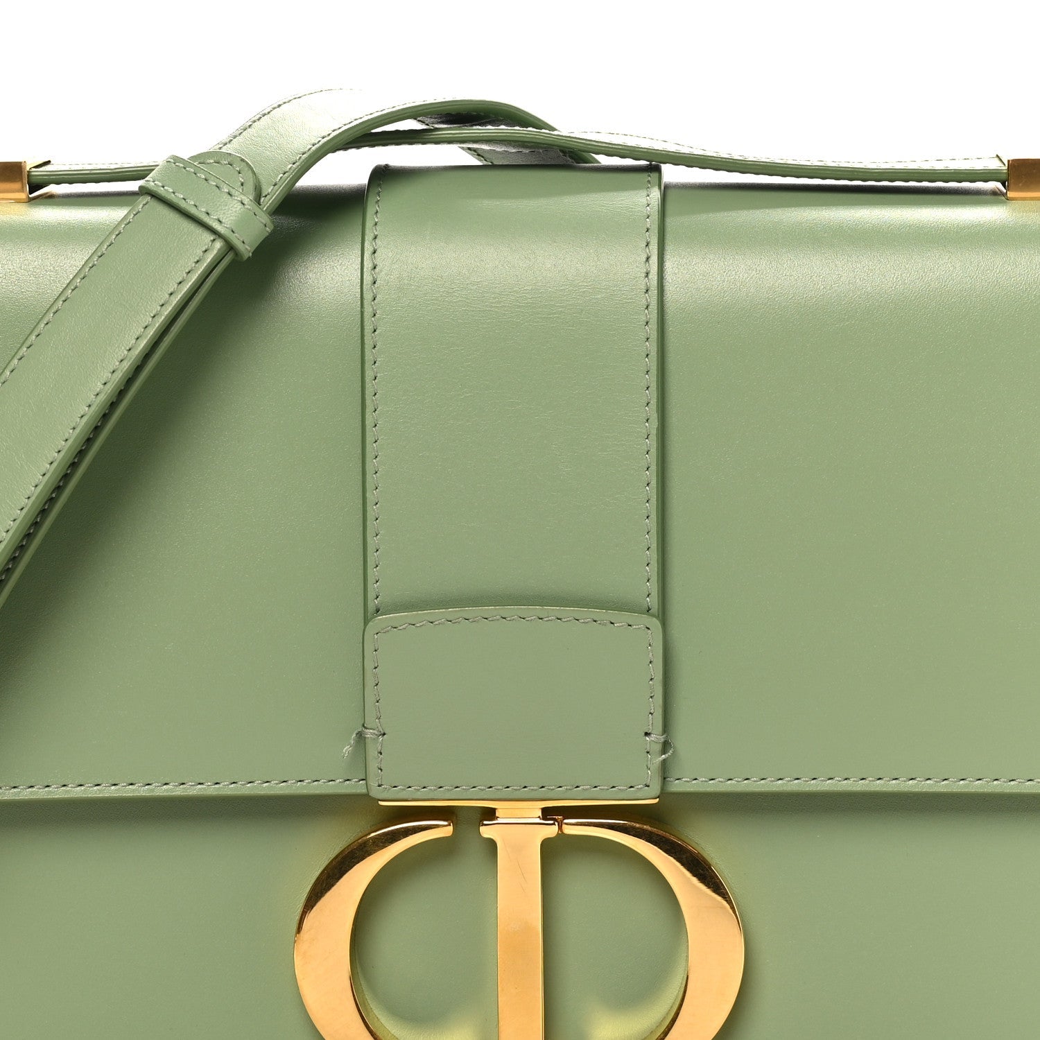 Smooth Calfskin 30 Montaigne Flap Bag Mint Green