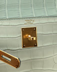 Matte Alligator Kelly Retourne 28 Vert D'eau