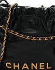 Shiny Calfskin Quilted Mini CHNL 22 Black