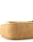Suede Shearling Triomphe Chain Shoulder Bag Beige