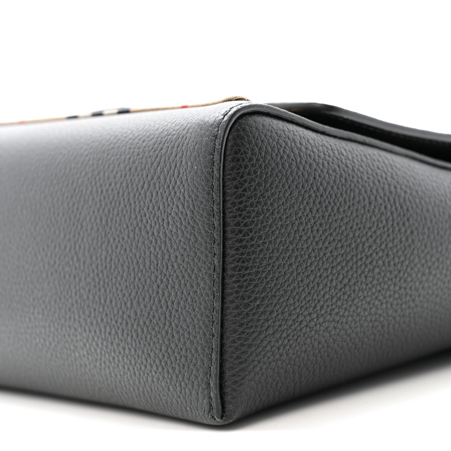 Grainy Calfskin Vintage Check Note Crossbody Bag Black