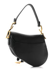 Grained Calfskin Saddle Bag Black
