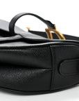 Grained Calfskin Saddle Bag Black