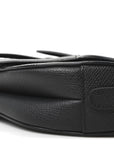 Grained Calfskin Mini Saddle Bag Black