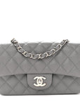 Caviar Quilted Mini Rectangular Flap Grey