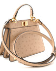 Ostrich Shiny Nappa Petite Peekaboo I SEE U Satchel Sasso