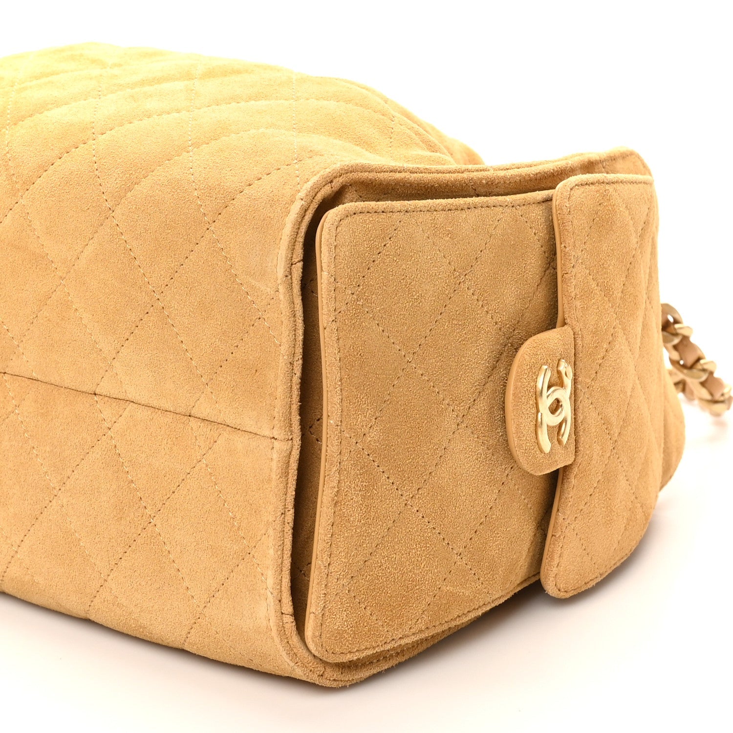 Suede Quilted Small CHNL 25 Handbag Beige