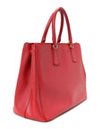 Saffiano Lux Large Double Zip Tote Fuoco