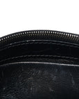 Shiny Calfskin Monochrome Crocodile Embossed Hourglass Chain Bag Black