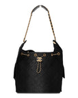 Washed Denim Quilted Medium CHNL 25 Handbag Black