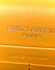 Calfskin Crocodile Embossed Kate Monogram Tassel Chain Wallet Saffron