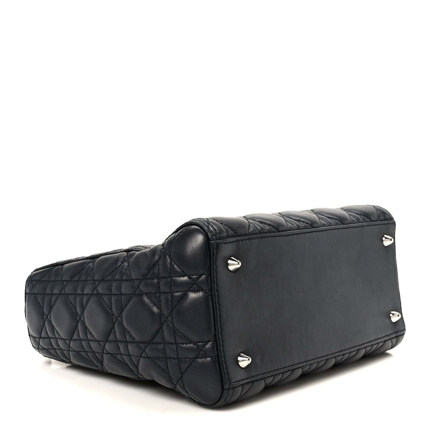 Lambskin Cannage Medium Lady D1OR Navy Blue