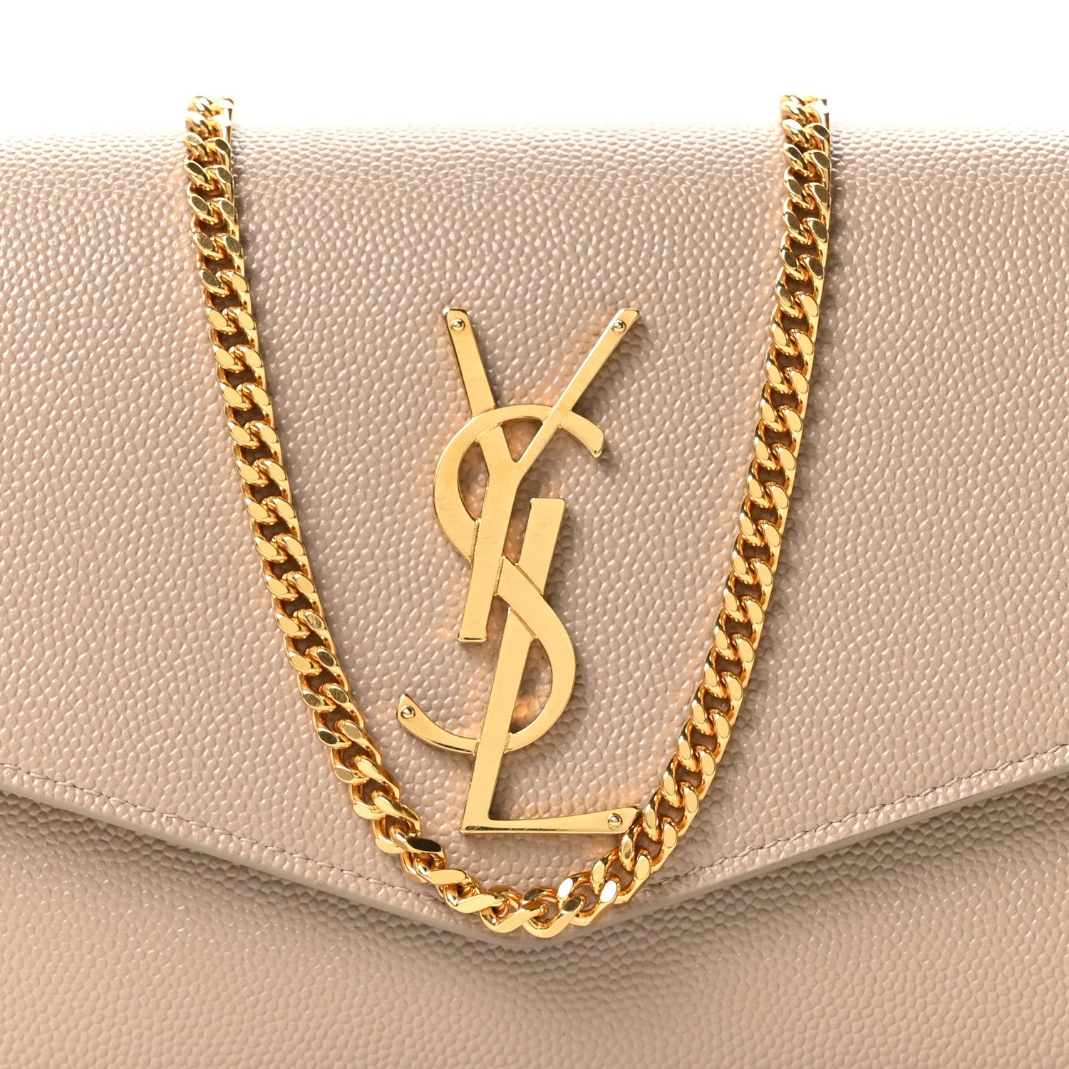 Grain De Poudre Monogram Uptown Chain Wallet Dark Beige