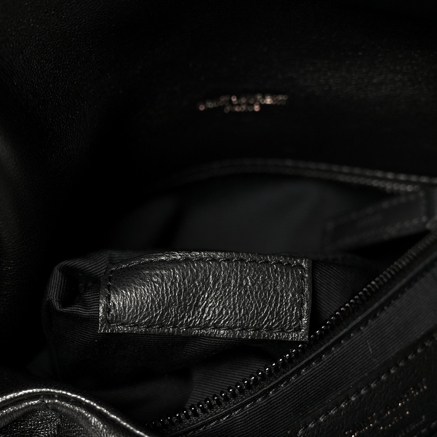 Lambskin Quilted Monogram Monochrome Medium Loulou Puffer Chain Satchel Black