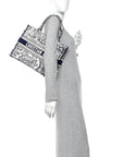 Canvas Embroidered Medium D1ORiviera Toile De Jouy Book Tote Blue