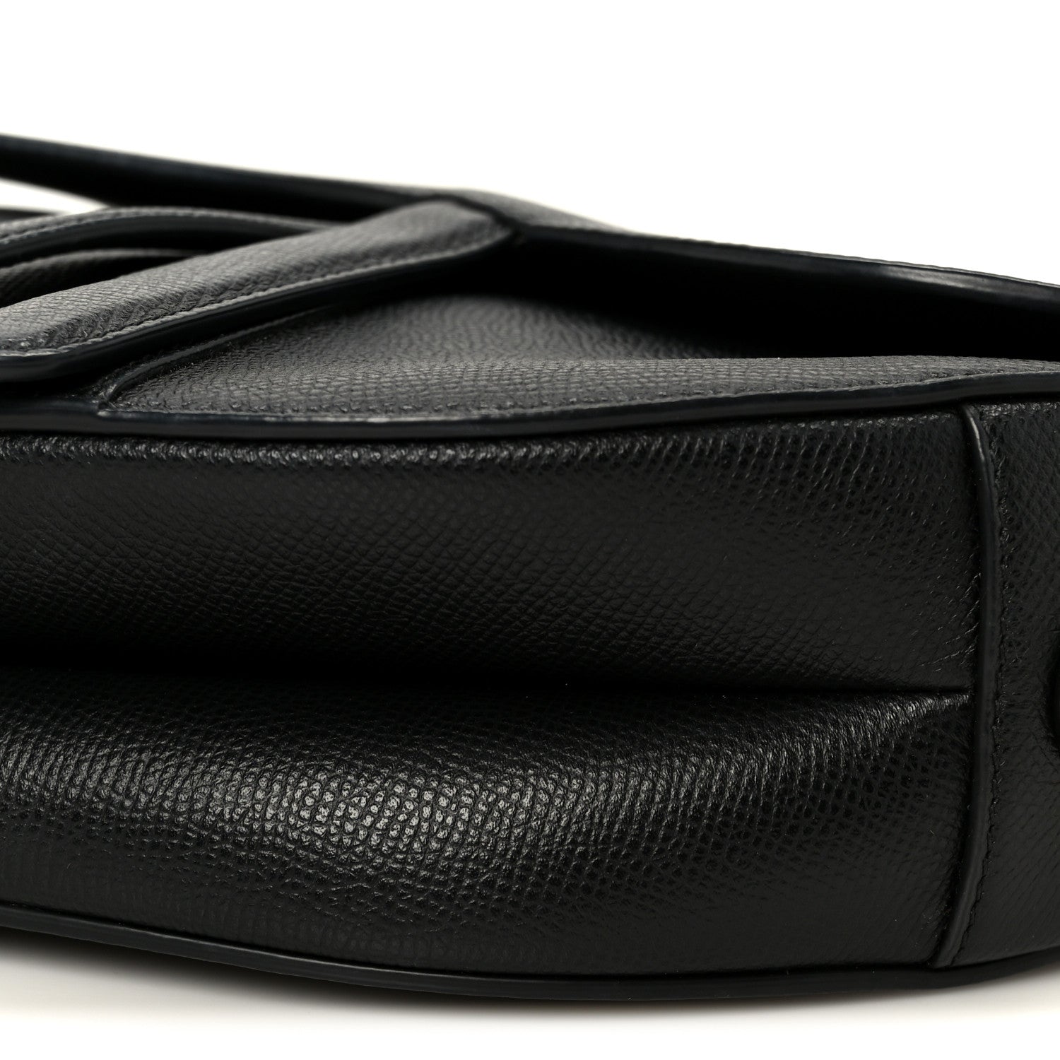Grained Calfskin Saddle Bag Black