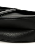 Grained Calfskin Saddle Bag Black