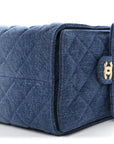 Washed Denim Quilted Medium CHNL 25 Handbag Blue