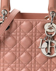 Lambskin Cannage Medium Lady D1OR Bois de Rose