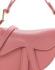 Goatskin Micro Saddle Bag With Strap Coral Powder