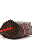 Calfskin Monogram Keepall Bandouliere 50 Coquelicot