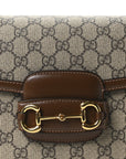GG Supreme Monogram Horsebit 1955 Shoulder Bag Beige Brown Sugar