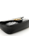 Calfskin Matelasse Super Mini GG Marmont Shoulder Bag Black