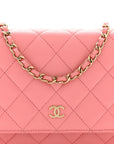 Caviar Quilted Wallet on Chain WOC Pink
