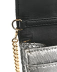 Snakeskin D1ORama Wallet on Chain Pouch Silver
