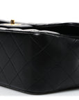 Lambskin Quilted Jumbo Double Flap Black