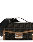 Recycled Fabric Jacquard Vitello King FF 1974 Baguette Soft Trunk Tobacco Moro Sand