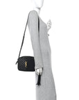 Calfskin Matelasse Monogram Lou Camera Bag Black