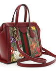 GG Supreme Monogram Flora Web Small Ophidia Tote Bag Red