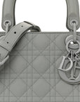 Ultra Matte Calfskin Cannage Medium Lady D1OR Grey Stone
