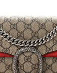 GG Supreme Monogram Suede Small Dionysus Shoulder Bag Beige Ebony Vulcanic Red