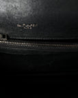 Sheepskin Matelasse Chevron Monogram Medium College Bag Black