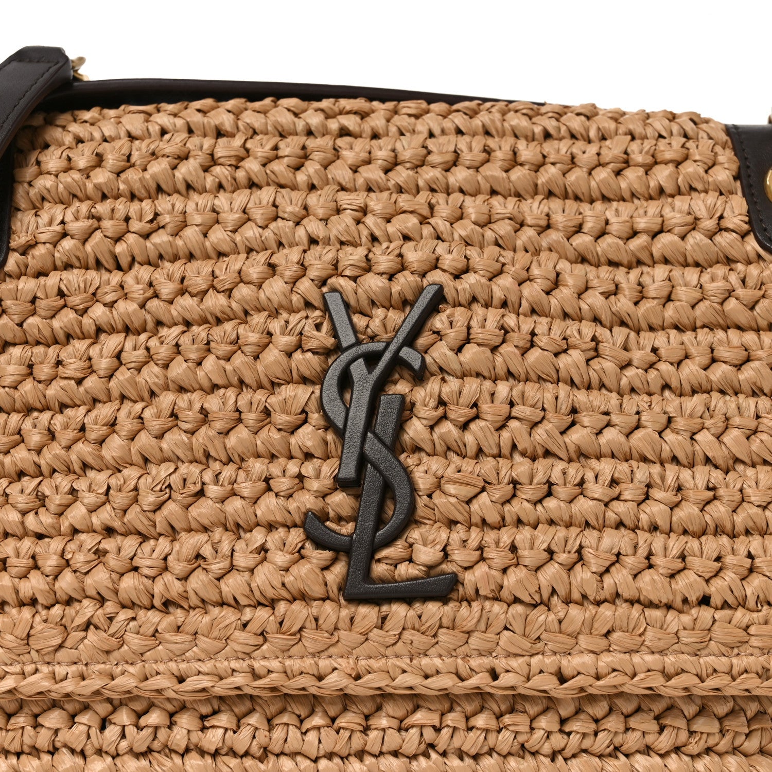 Raffia Calfskin Monogram Medium Niki Chain Satchel Natural