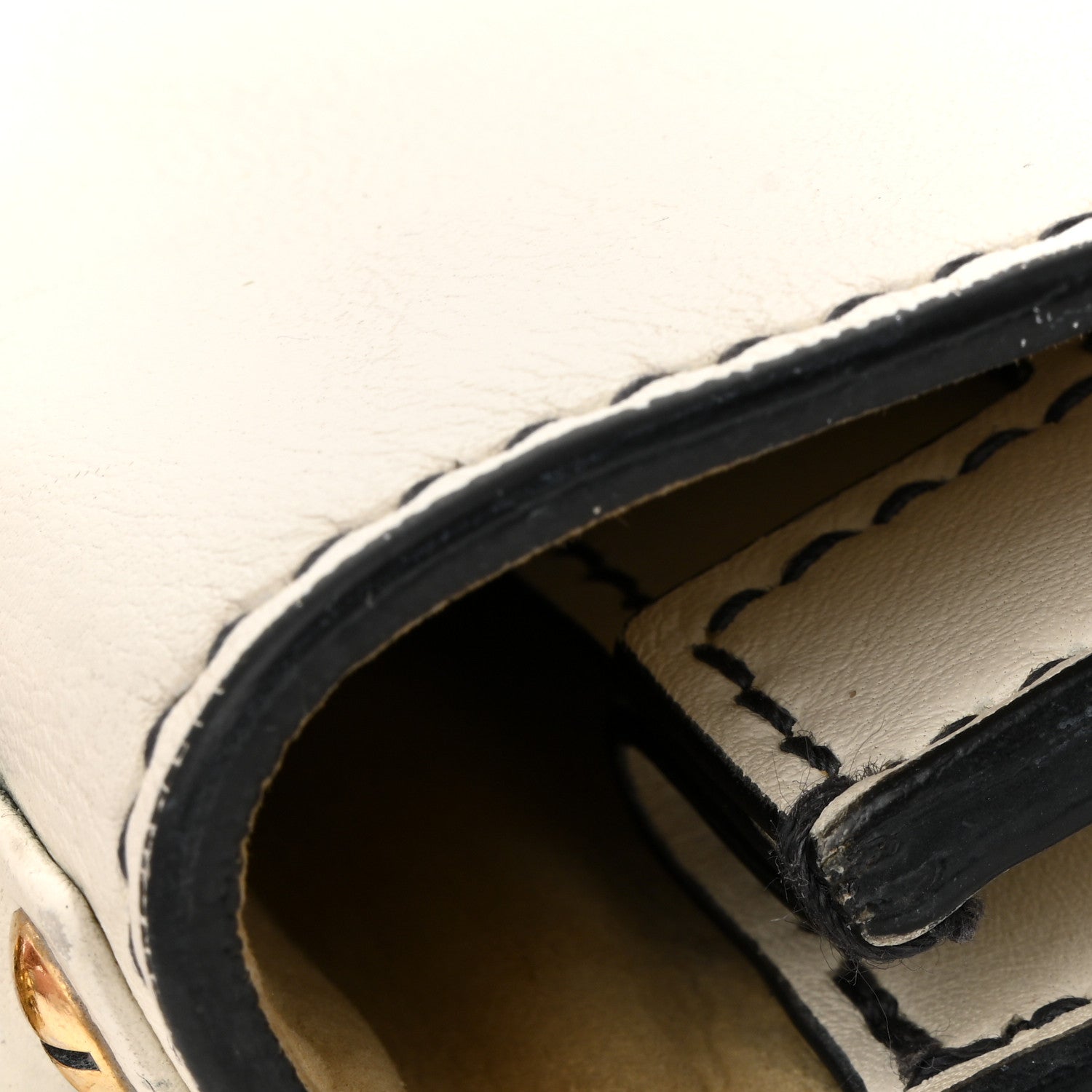 Calfskin J'AD1OR Chain Flap Bag Off White