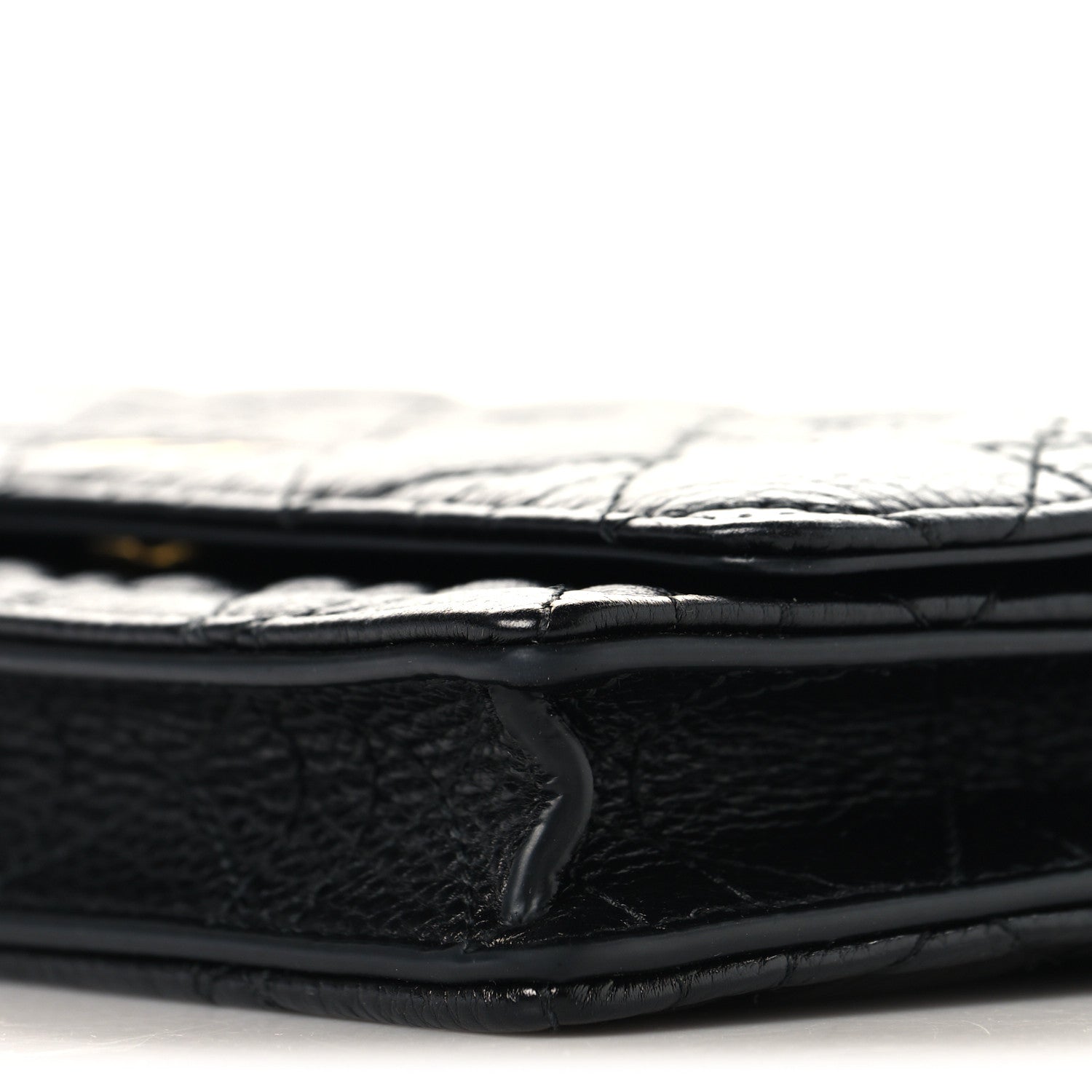 Supple Calfskin Cannage Caro Belt Pouch with Chain  Black