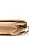 Caviar Quilted Wallet on Chain WOC Beige