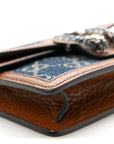 New Denim GG Monogram Dollar Calfskin Enamel Super Mini Dionysus Shoulder Bag Blue Tea Cuir Epilog Electric Blue