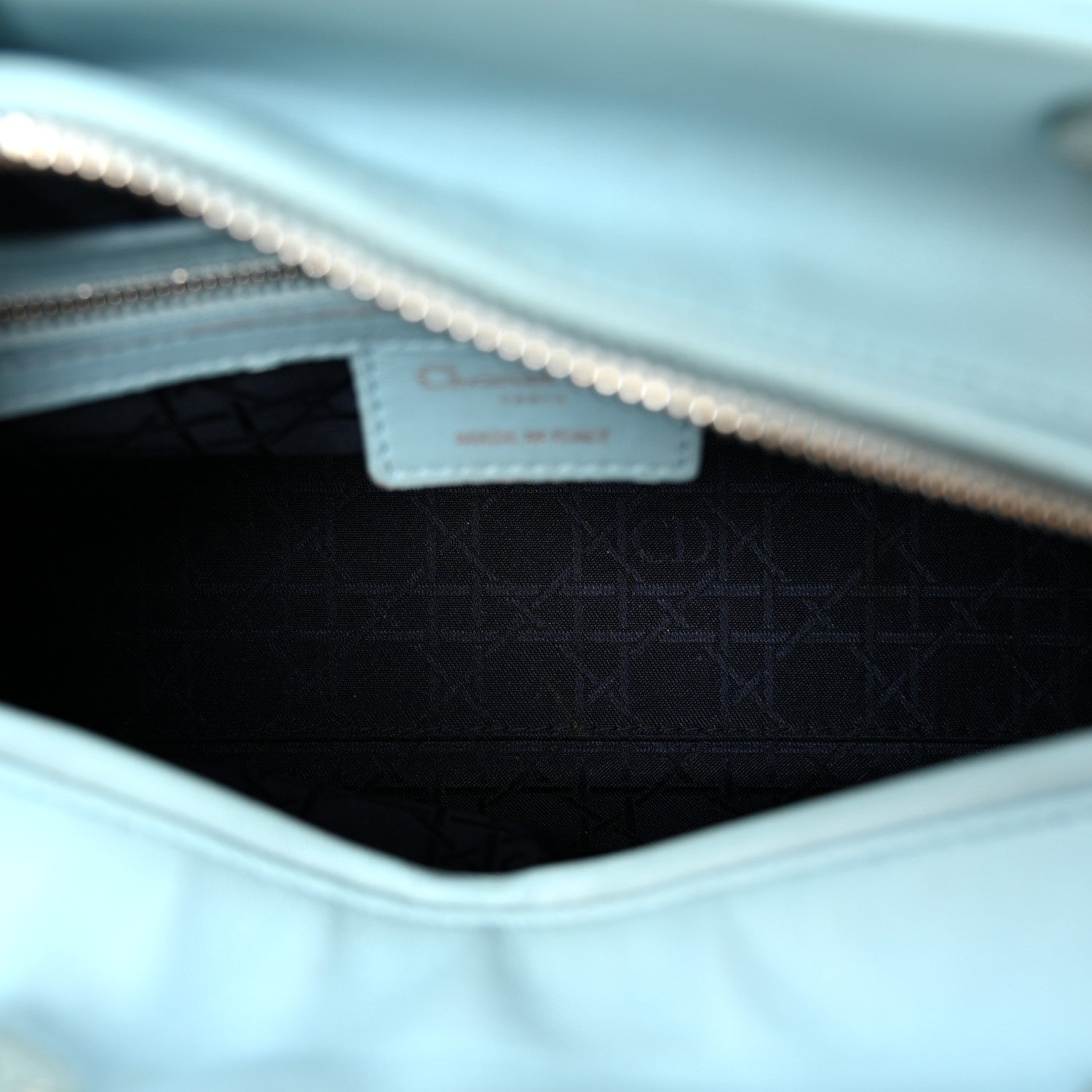 Lambskin Cannage Medium Lady D1OR Light Blue