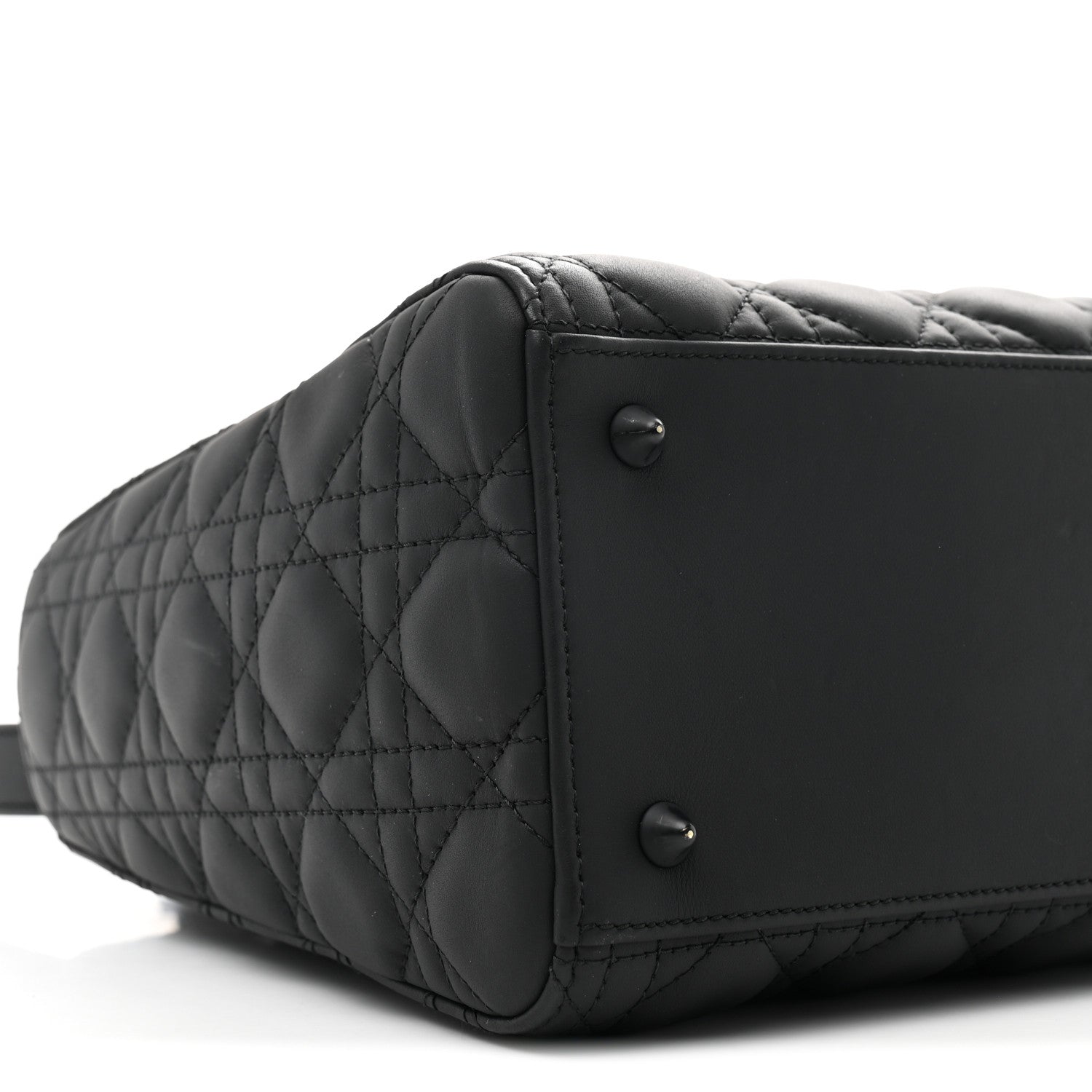 Ultra Matte Calfskin Cannage Medium Lady D1OR Black