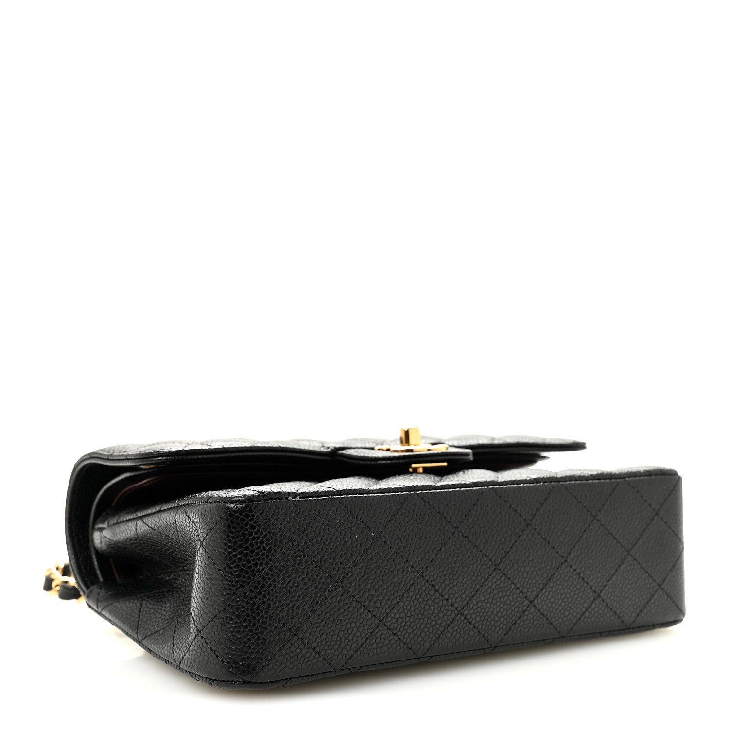 Caviar Quilted Small Double Flap Black