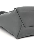 Soft Grained Calfskin Sangle Bucket Bag Grey